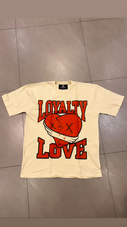 Cream Loyalty Love Heart Shirt